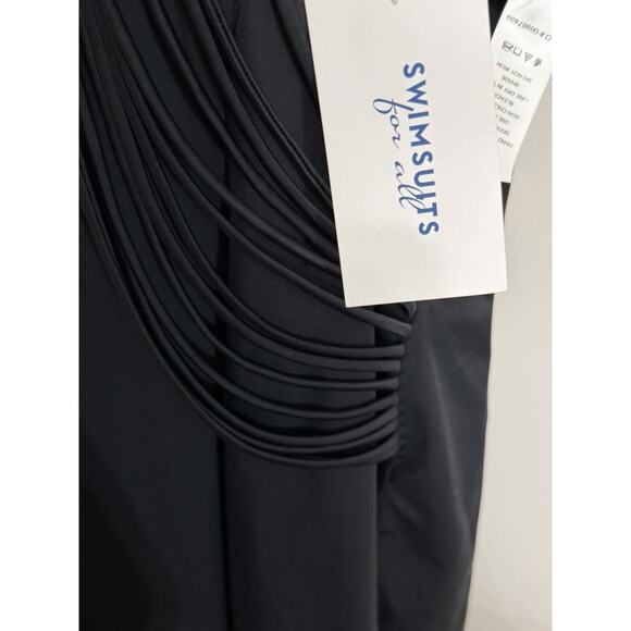 Swimsuits For All SWIMSUIT Boho Coastal Black Macrame One Piece Plus Size 22 NWT - Picture 3 of 3